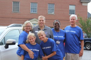 PC President Bob Staton and wife Phyllis and staff help students move in as a part of the “Blue Crew" Presbyterian College Clinton SC