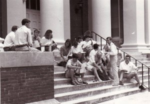 Dr. Thompson's class on the steps of Neville Hall
