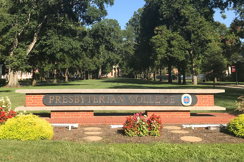 PC Sign | Presbyterian College | Campus Shot | Clinton SC