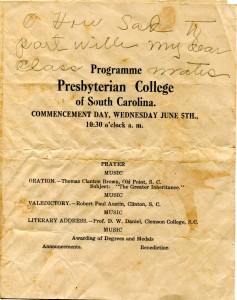 1912 Commencement Program front
