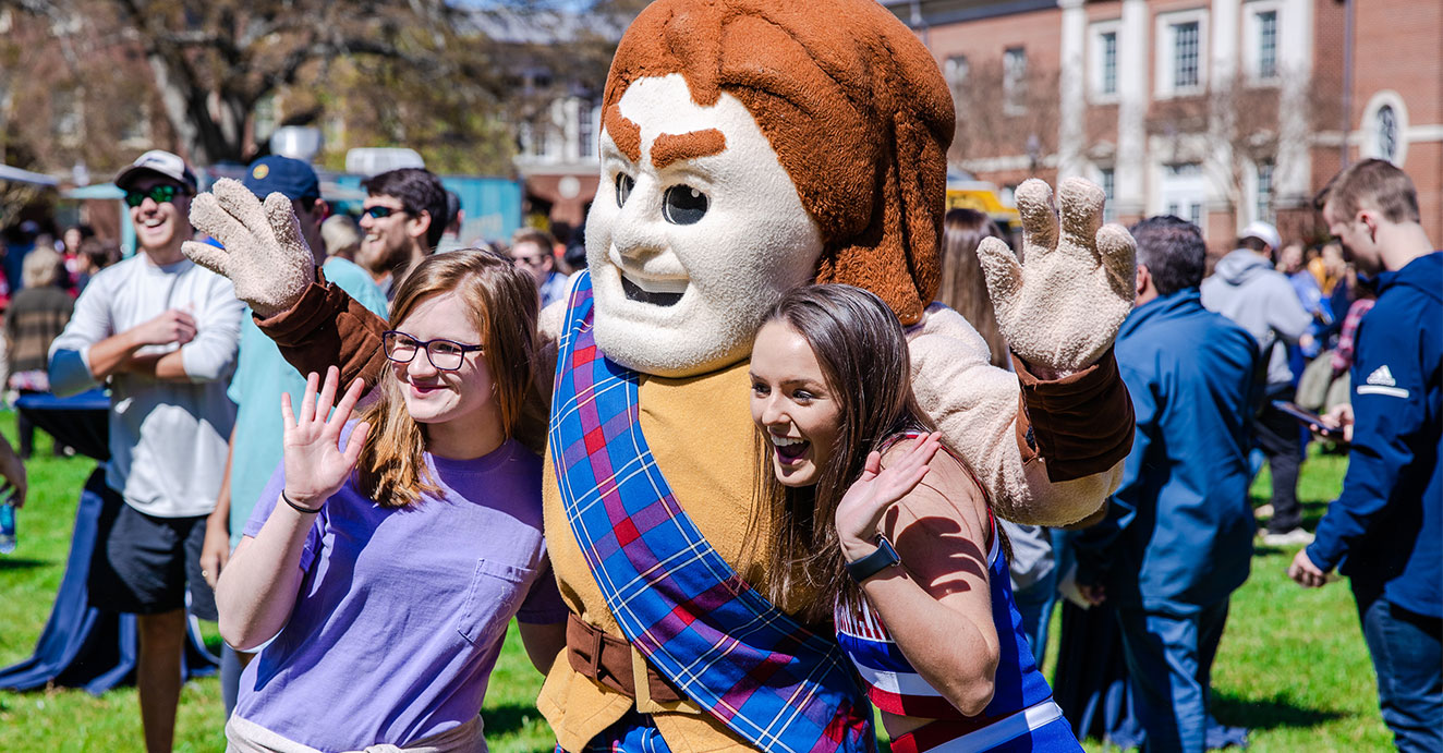 students with a Blue Hose