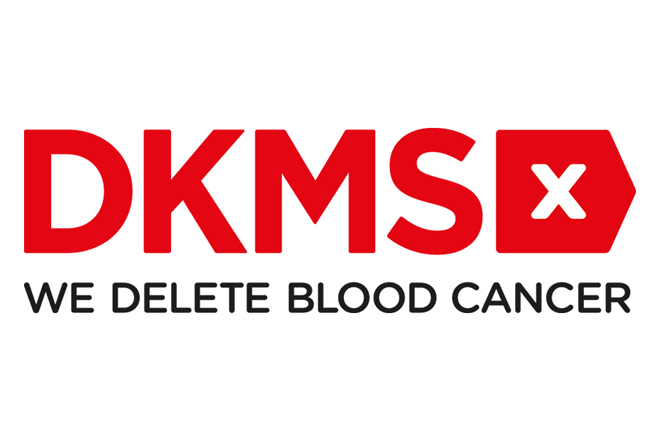 DKMSX logo. We delete blood cancer