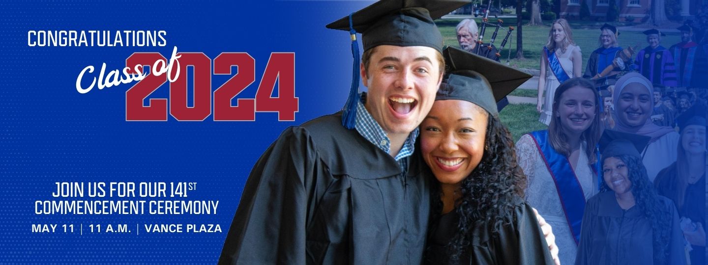 Congratulations Class of 2024 | Join us for our 141st Annual Commencement Ceremony on May 11 at 11 a.m. on the Vance Plaza (Rain Plan: Templeton) - students are pictured in caps and gowns