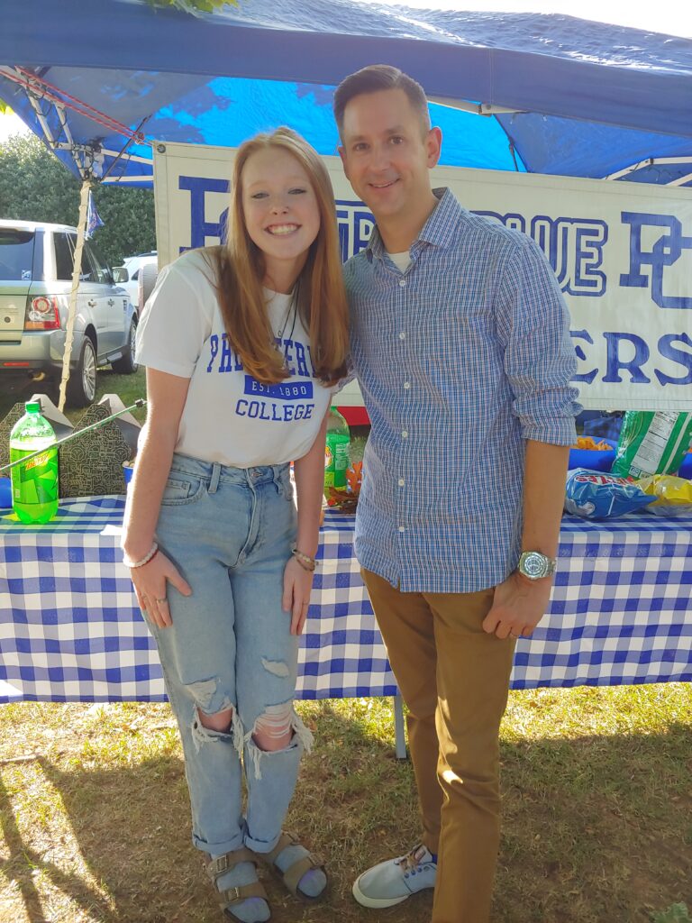 Presbyterian College student, Emma Blakely, at a PC tailgate. 