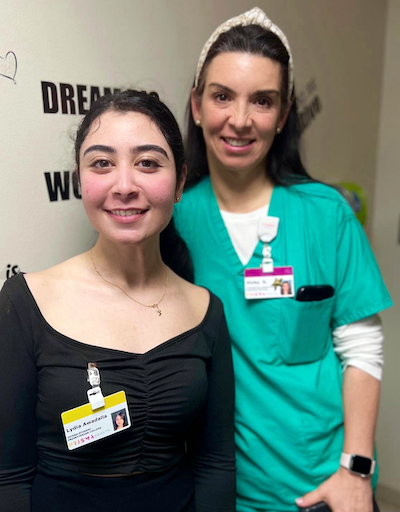 Lydia Awadalla (left) is a junior biology major and Spanish minor at Presbyterian College who is merging her interest in healthcare with her language skills to intern at Prisma Health in Greenville as an interpreter.