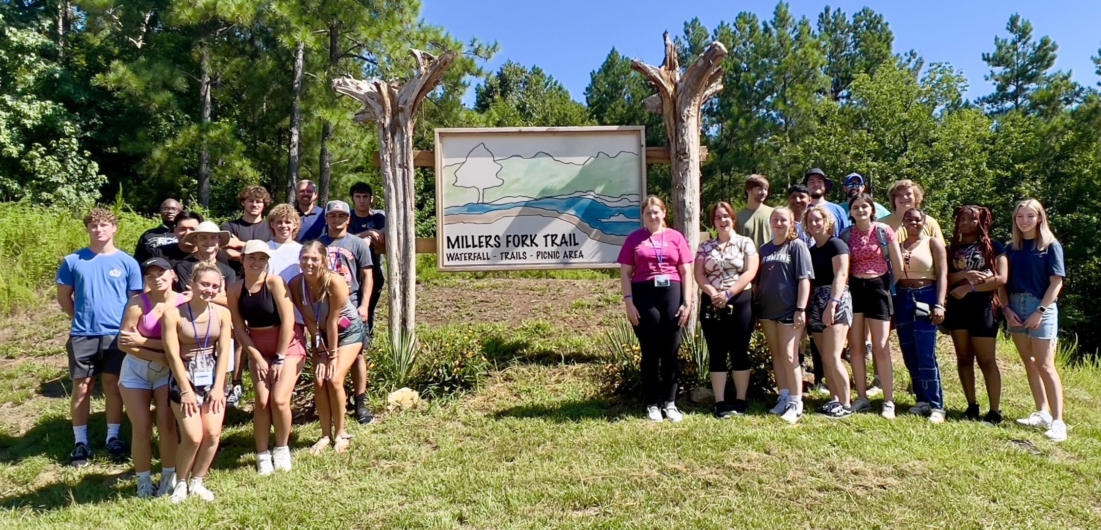 Students after a service project at Presbyterian College.