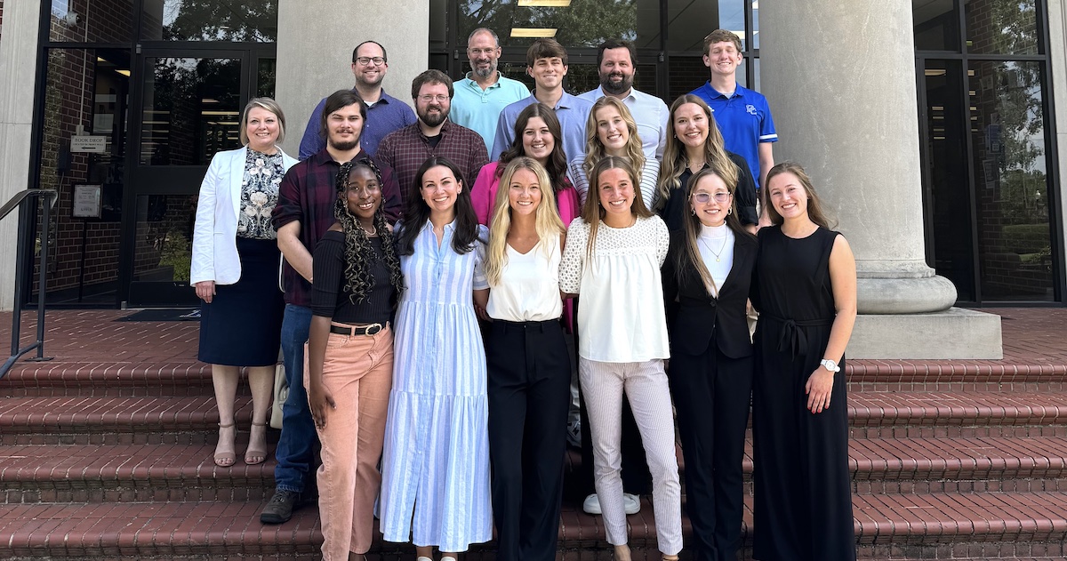 Presbyterian College students and their faculty advisors meet after the 2024 Summer Research Symposium.