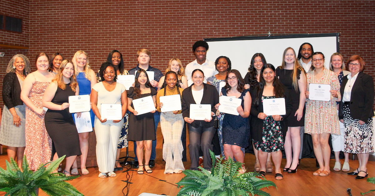 Spring 2024 inductees for PC's chapter of Alpha Alpha Alpha.