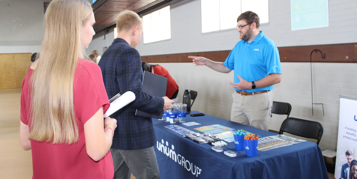 PC students at career fair.