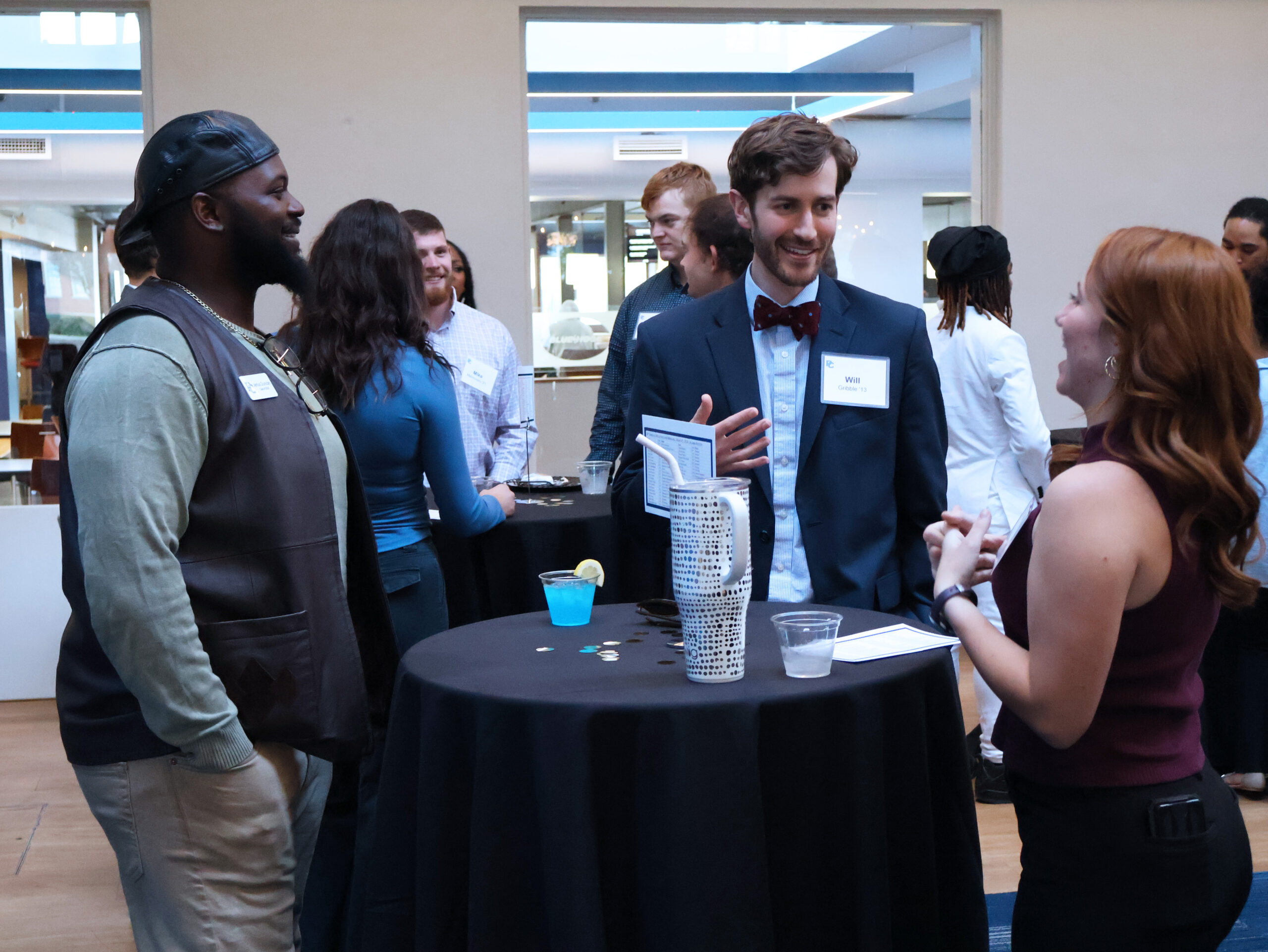 Students talking at Mocktails and Mingling event at Presbyterian College