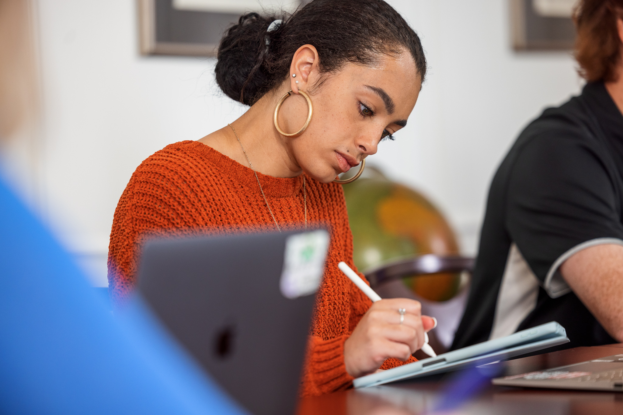 Presbyterian College Student working in class.