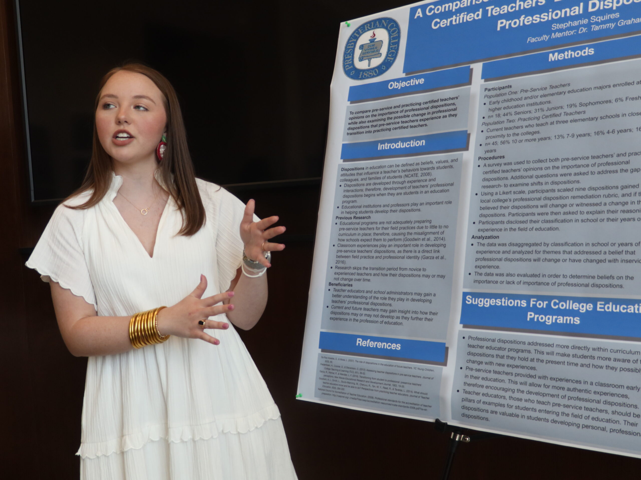 Presbyterian College student giving Honors Day Presentation