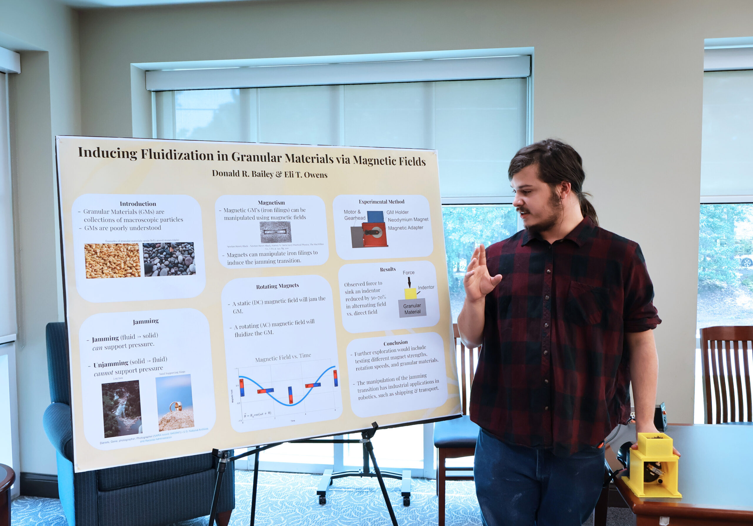 Presbyterian College student presenting his physics summer research.