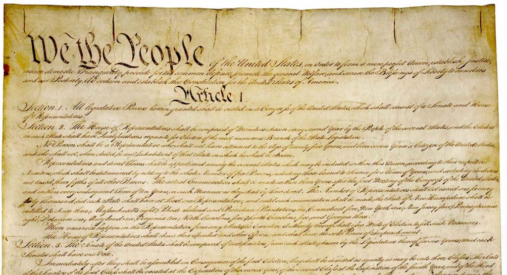 An image of the U.S. Constitution.