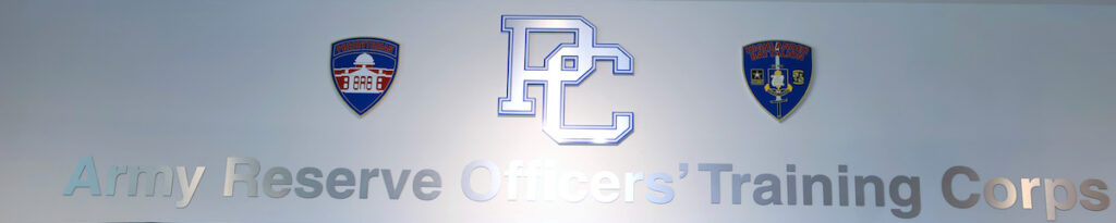 The plaque over the Presbyterian College ROTC Hall of Fame in the Cornelson Center.