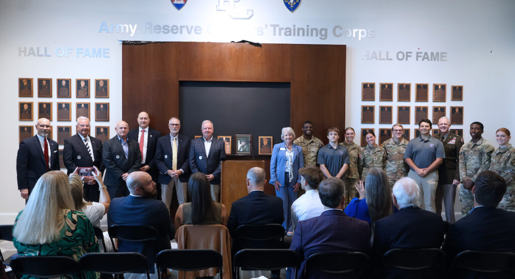 A group photo at the 2025 induction ceremony of the Presbyterian College ROTC Hall of Fame.
