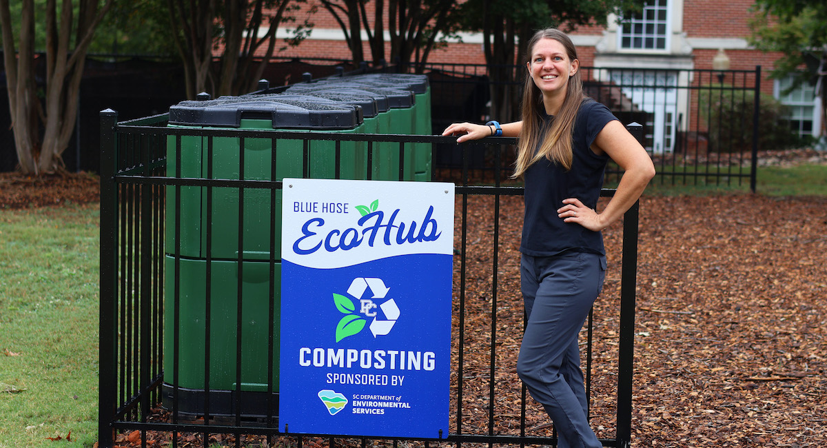 Assistant professor of biology at Presbyterian College, Dr. Sabrina Moore, at the college's new Eco Hub.