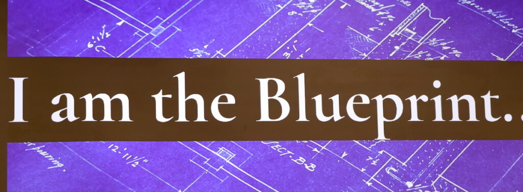 "I am the Blueprint" slide during the Presby First+ Pinning Ceremony on Nov. 10.