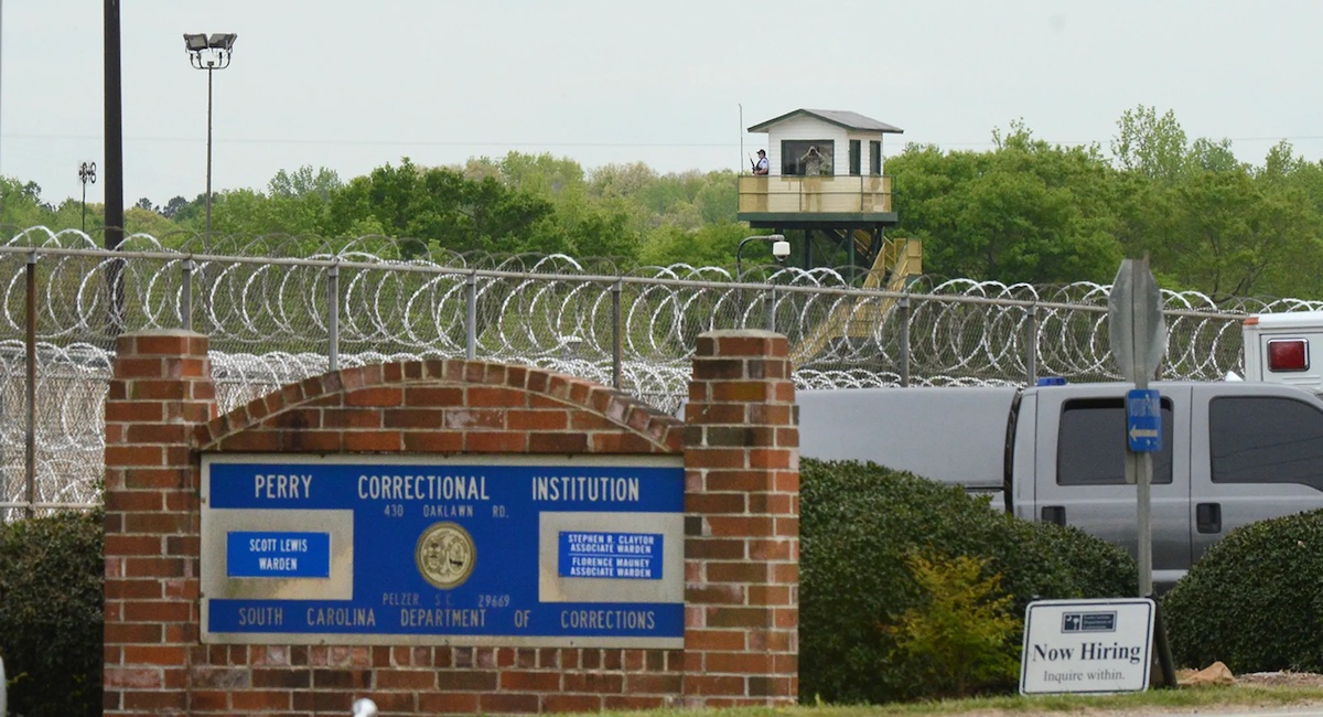Outside Perry Correctional Institution in Pelzer, S.C.