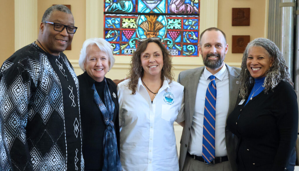 College, synod, and presbytery representatives following the signing ceremony of the covenant between PC and the Synod of the South Atlantic.