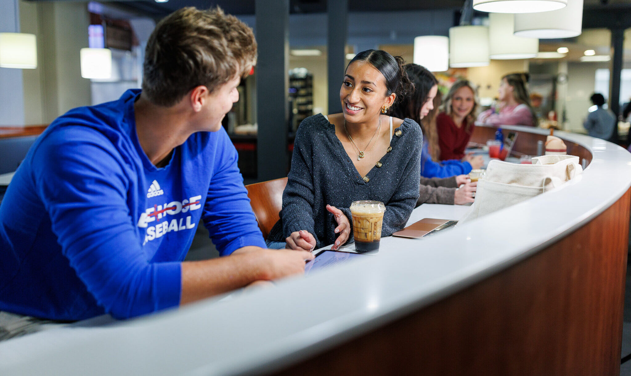 Students sitting and talking at Presbyterian College