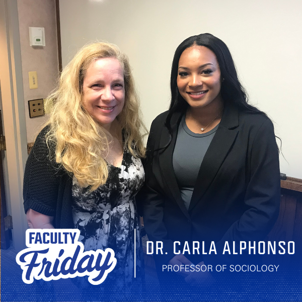 Presbyterian College sociology professor Dr. Carla Alphonso with study Jy Nunley.