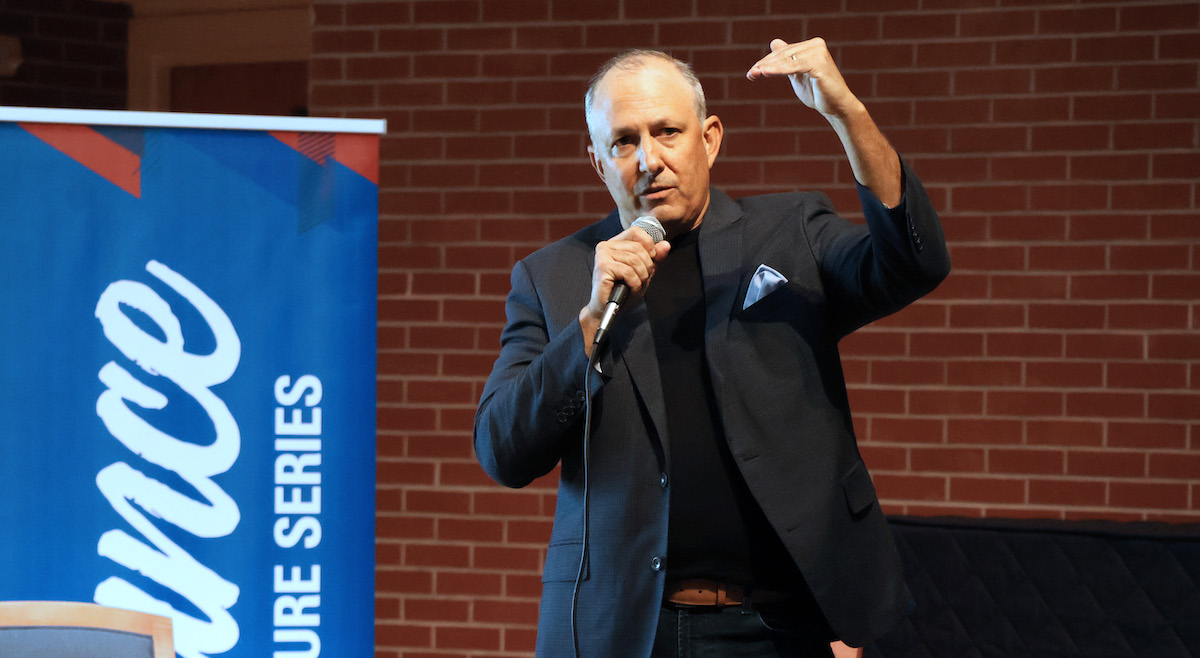 PC alumnus Matt Navarro, CEO and president of the parent company for Stanley 1913, returned to his alma mater to deliver the 2026 Vance Lecture on Business Ethics.