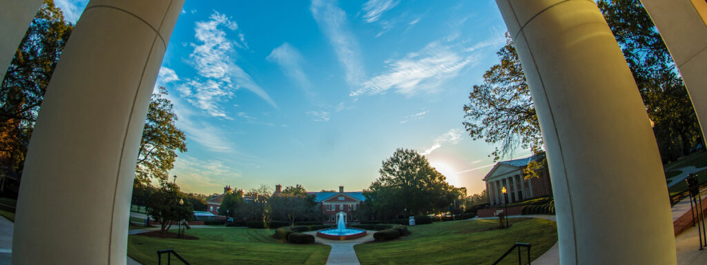 A panoramic view of Campbell Plaza from the Cornelson Center.