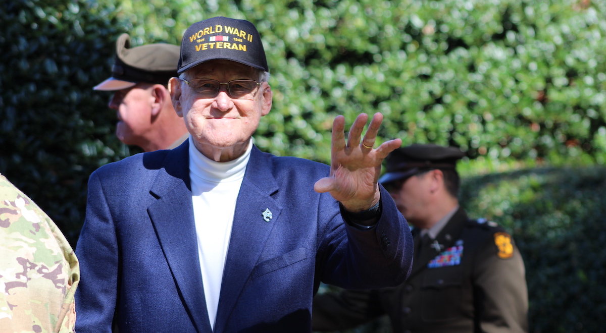 The late Jerry Smith '50 at the college's ROTC Hall of Fame ceremony.