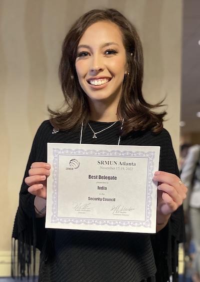 A Presbyterian College student at the Model U.N. conference in Atlanta, Ga.