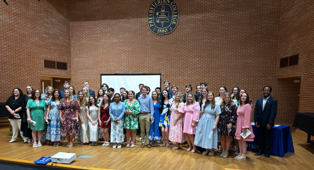 Students receiving their class rings at the 2026 ring ceremony, the largest group to ever participate in the event.