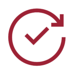 Refresh arrow with check mark icon