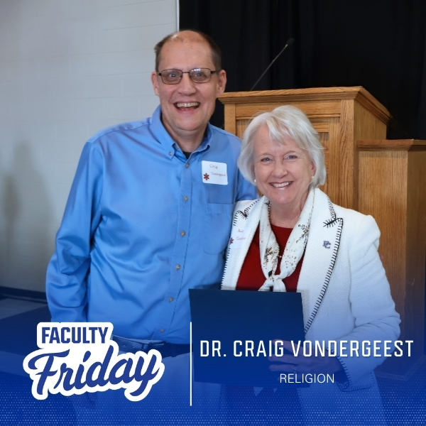 Professor of religion Dr. Craig Vondergeest for Faculty Friday.