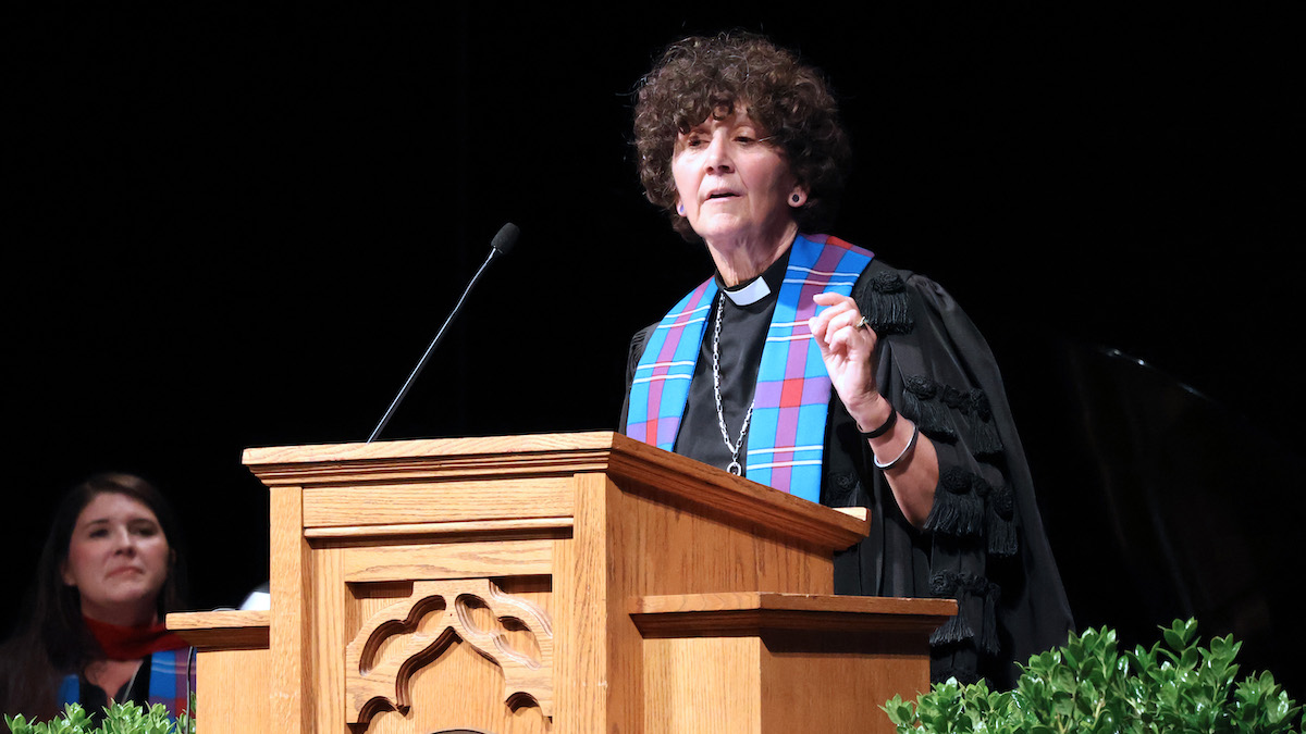 The Very Rev. Sally Foster-Fulton, a 1987 graduate of Presbyterian College, delivered a stirring sermon on identity and service during the 2026 baccalaureate service for graduates.