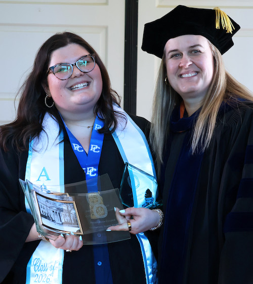 PC senior Hallie Cohen with her faculty mentor, professor of psychology Dr. Sarah Burns.