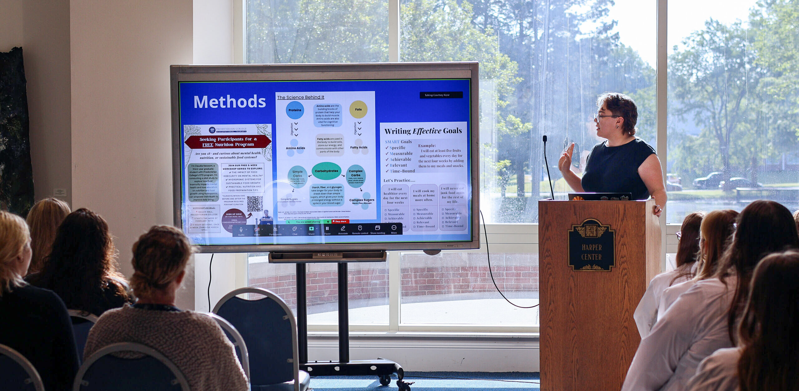 Presbyterian College Occupational Therapy Doctoral Student Presenting their Capstone Research.