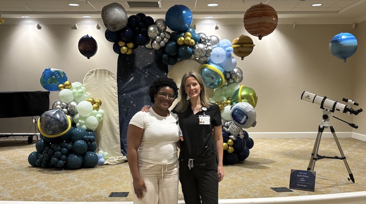 PC student Niy'Asha Myers at her internship with Still Hopes Episcopal Retirement Home.