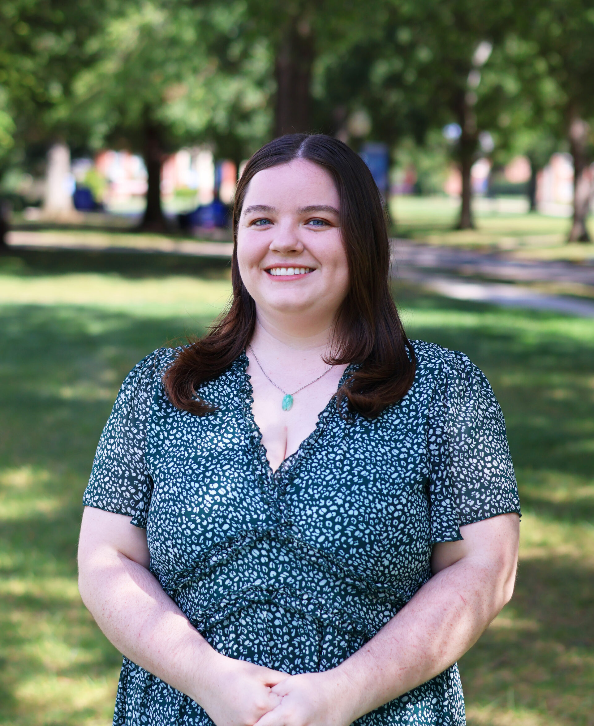 Headshot of Rachel Dozier at Presbyterian College's campus in South Carolina.