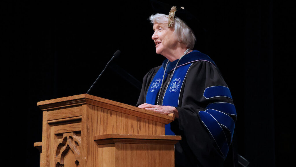 Presbyterian College president Dr. Anita Gustafson officially opens the 147th academic year for the College of Arts and Sciences.