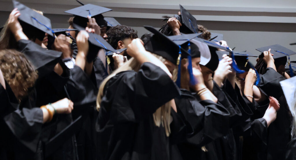 The Class of 2027 at PC dons its caps for the first time at Opening Convocation.