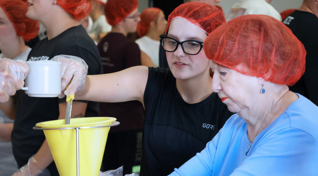 Presbyterian College students joined forces with First Presbyterian Church in Clinton to pack thousands of meals for Rise Against Hunger, an international hunger relief organization.