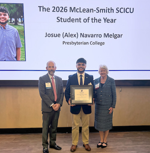 PC senior Alex Melgar '27 is the 2026 McLean-Smith S.C. Independent Colleges and Universities Student of the Year.